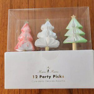 NEW Meri Meri SET 12 HOLIDAY PARTY PICKS CHRISTMAS TREES